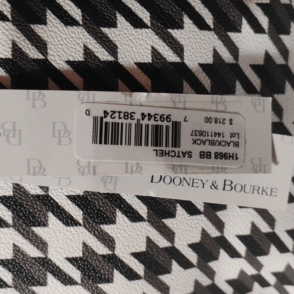 Dooney & Bourke Black and White Satchel - Picture 2 of 13